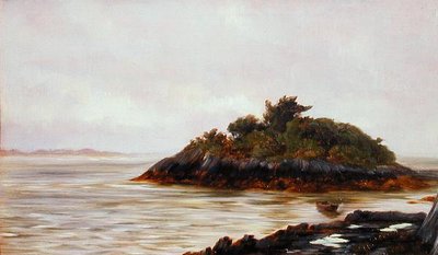 Bir Adanın Görünümü (panelde yağ) by English School