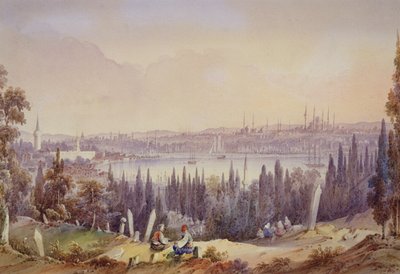 Haliç manzarası, 1840 dolayları (kağıt üzerinde wc) by English School