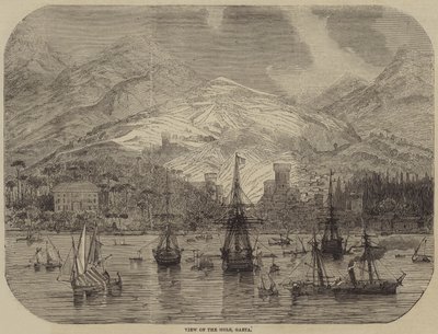 Köstebek görünümü, Gaeta (gravür) by English School