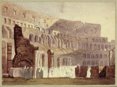 Roma Kolezyumunun görünümü, c.1800 (kağıt üzerinde wc ve kurşun kalem) by English School