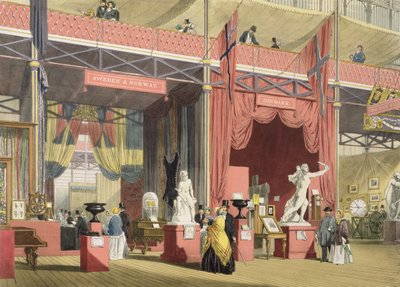 1851 Büyük Sergisinin İsveç, Norveç ve Danimarka bölümlerinin Dickinsons Kapsamlı Resimlerden görünümü by English School