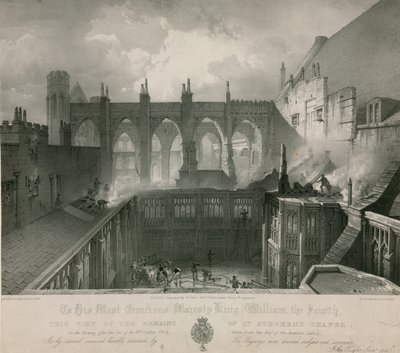 Yangından sonraki sabah St Stephens Şapeli