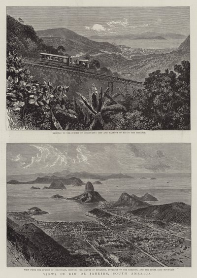 Görünümler Rio de Janeiro, Güney Amerika (gravür) by English School