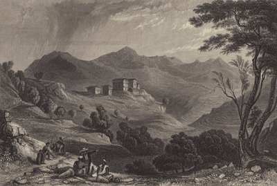 Naree Köyü, Hindistan (gravür) by English School