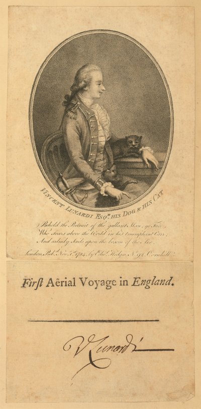 Vincent Lunardi, 1784 (nokta gravürü) by English School