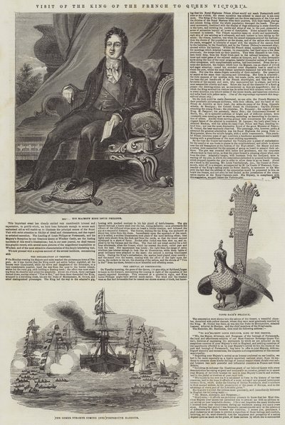 Fransız Kralı'nın Kraliçe Victoria'yı ziyareti (gravür) by English School