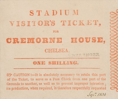 The Stadium, Cremorne House, Londra, Eylül 1836