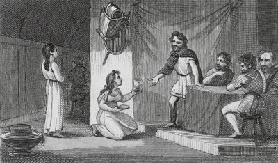 Vortigern ve Rowena (gravür) by English School