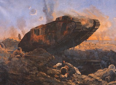 Birinci Dünya Savaşı İngiliz Tankı Batı Cephesinde Eylemde by English School