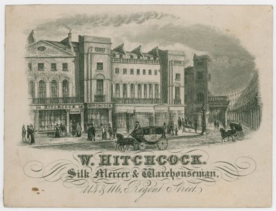 W Hitchcock, ticaret kartı by English School