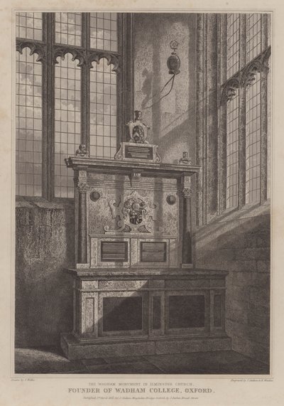 Wadham Anıtı, St Mary Kilisesi, Ilminster, Somerset (gravür) by English School