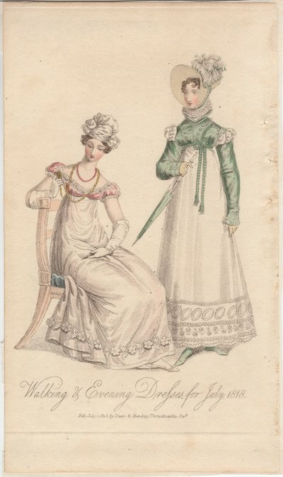 Temmuz 1818 için Yürüyüş ve Gece Elbiseleri, Dean  Munday tarafından yayınlanmıştır by English School
