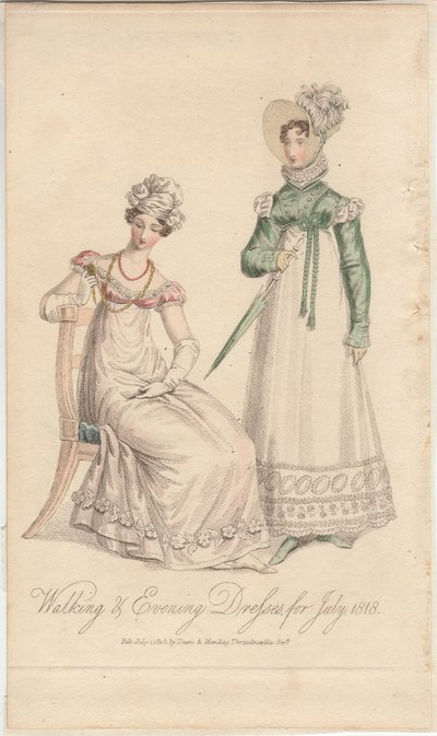 1818 Temmuz 1818 için yürüyüş ve abiye elbiseler by English School