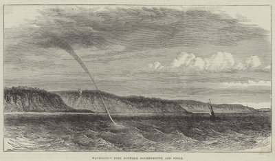 Bournemouth ve Poole arasında görülen su hortumu (gravür) by English School