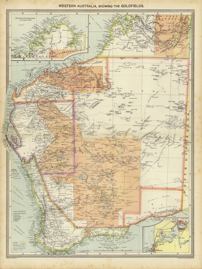 Goldfields (renkli taş) gösteren Batı Avustralya by English School