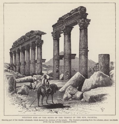 Güneş Tapınağı Kalıntılarının Batı Tarafı, Palmira (gravür) by English School