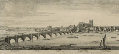 Westminster Köprüsü, Londra, York House'un karşısındaki Bay Scheves Sugar House'dan alınmıştır. by English School