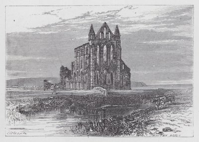 Whitby Manastırı (gravür) by English School
