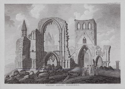 Whitby Manastırı, Yorkshire (gravür) by English School