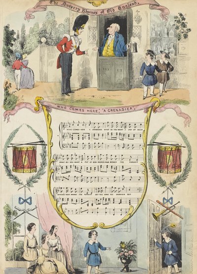 Buraya Kim Gelir; Bir Grenadier, c.1850 (renkli aquatint) by English School