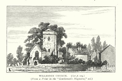 Willesden Kilisesi (gravür) by English School