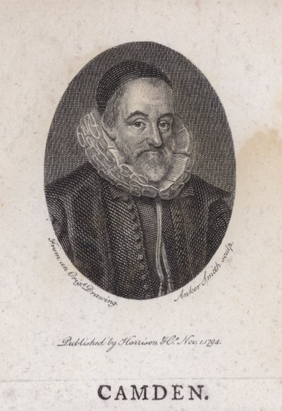 William Camden, İngiliz antikacı, tarihçi ve coğrafyacı (gravür) by English School