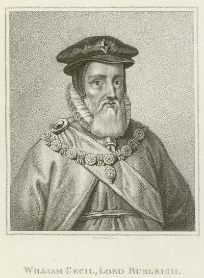 William Cecil, Lord Burleigh (gravür) by English School