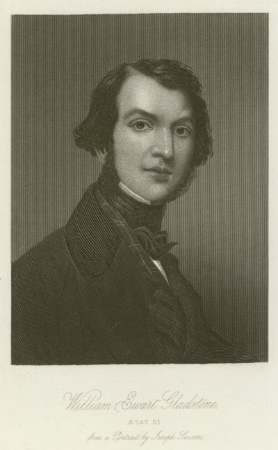 William Ewart Gladstone, Aetat 31 (gravür) by English School