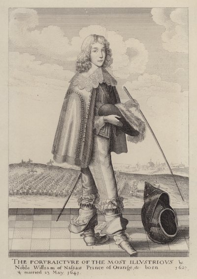 Orange-Nassau William II, Orange Prensi (gravür) by English School