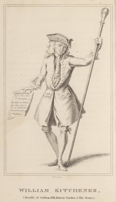 William Kitchener, Beadle of Saffron Hill, Hatton Garden ve Ely Rents by English School