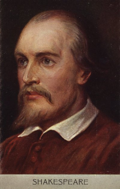 William Shakespeare (c1564-1616), İngiliz oyun yazarı ve şair (renkli taş baskı) by English School
