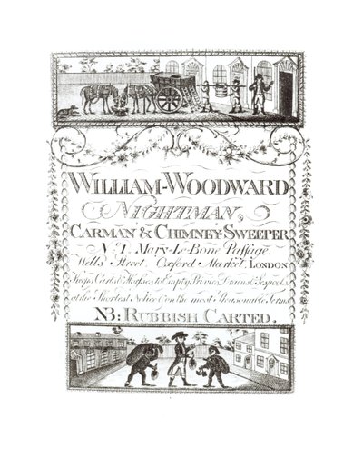 William Woodward, Nightman, Carman ve Baca Süpürücü, No. 1 Mary-Le-Bone Geçidi, Wells Street, Oxford Market, Londra by English School