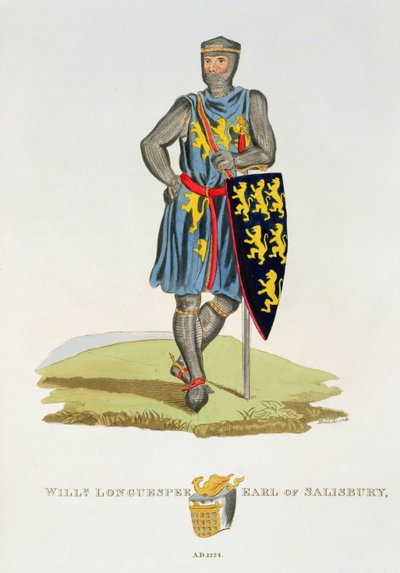 William de Longuespee, 3. Salisbury Kontu (d.1226) 1224, W. Maddocks tarafından oyulmuş, Antik Zırh, Samuel Rush Meyrick tarafından, 1824 by English School