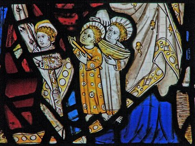 St Mary Cleopas, Alphaeus ve çocuklarını tasvir eden Pencere Ew by English School