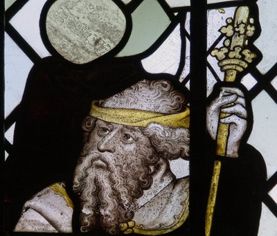 St Christopher penceresinden bir detayı gösteren pencere by English School