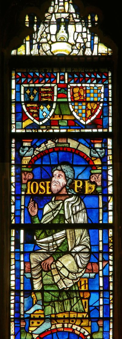 Soyağacı bir figürü gösteren pencere: Joseph by English School
