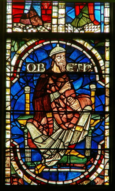 Soyağacı bir figürü gösteren pencere: Obed by English School