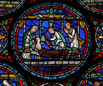 St Thomas Becket Mucizesi penceresinden bir sahneyi gösteren s6 penceresi: Plumstead