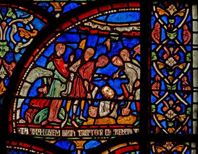 St Thomas Becket Mucizesi penceresinden bir sahneyi gösteren pencere s7: Gloucester