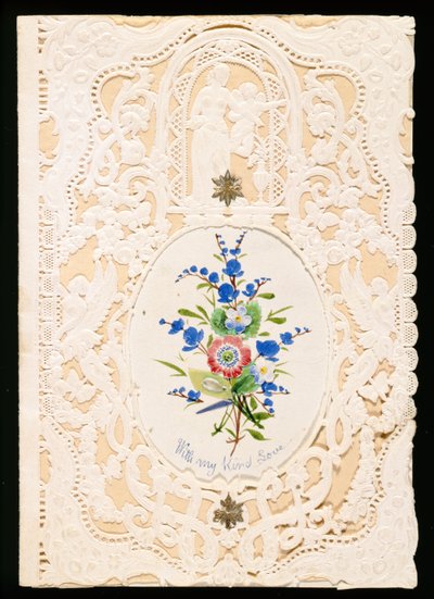 My Kind Love ile, Sevgililer Günü kartı, c.1858 (kağıt üzerinde renkli lito) by English School