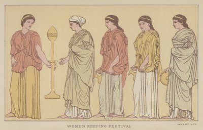 Festival tutan kadınlar (renkli taş) by English School