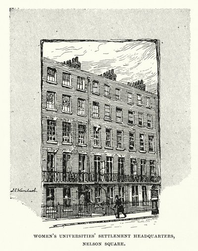 Kadın Üniversiteleri Yerleşim Merkezi, Nelson Meydanı, Southwark (gravür) by English School