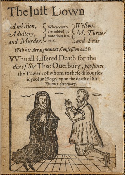Sir Thomas Overbury cinayeti konusunda gravür. Sör Thomas Overbury, skandal bir yargılamaya yol açan bir cinayetin kurbanı olarak da bilinen bir İngiliz şair ve deneme yazarıydı. by English School