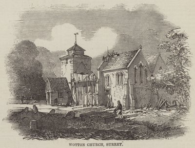 Wotton Kilisesi, Surrey (gravür) by English School