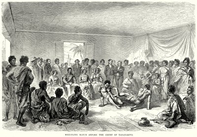 Tananarivo Mahkemesi Önünde Güreş Maçı (gravür) by English School
