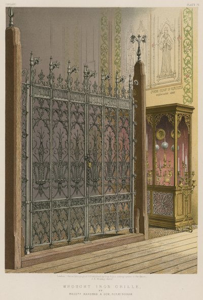 Messrs Hardman ve Son, Birmingham tarafından Ferforje Izgara by English School