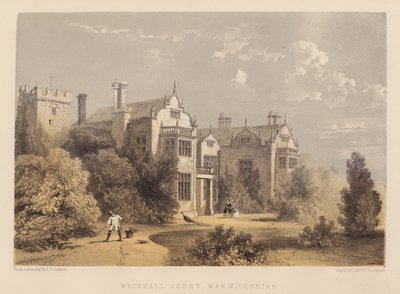 Wroxhall Manastırı, Warwickshire (aquatint) by English School