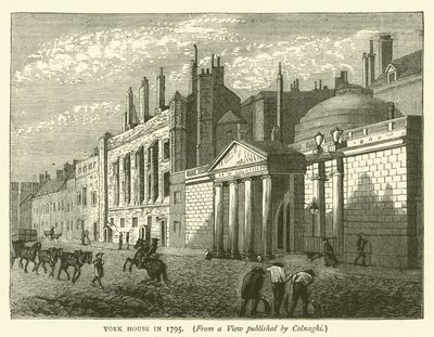 1795 yılında York House, Colnaghi tarafından yayınlanan bir görünümden (gravür) by English School