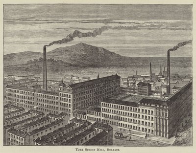 York Street Mill, Belfast (gravür) by English School
