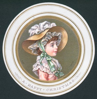 Bonnet, Noel Kartı giyen genç kız by English School